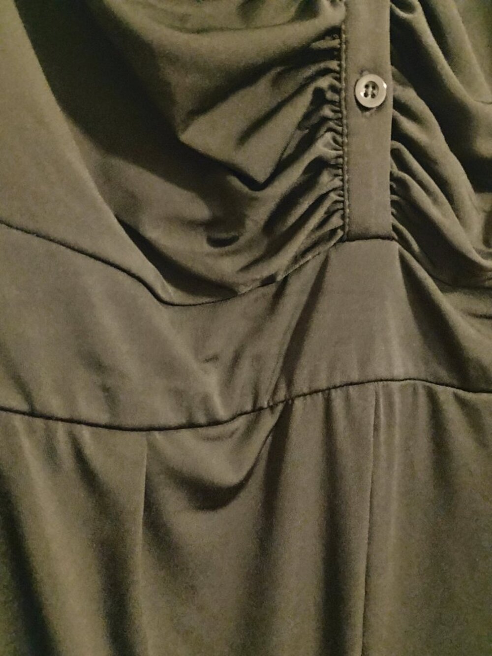 Torrid Women's Black ITY Long Sleeved Rouched Wide Leg Jumpsuit Size 0 L/12 - Picture 9 of 15